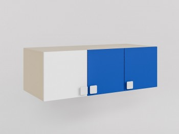 Антресоль на шкаф 3-х створчатый Скай люкс (Синий/Белый/корпус Клен) в Барнауле - barnaul.mebel54.com | фото