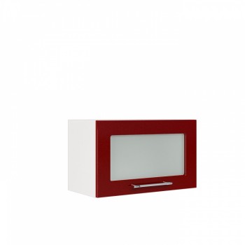 Бруклин ШВГС 600 Шкаф верхний горизонтальный со стеклом (Бетон белый/корпус Белый) в Барнауле - barnaul.mebel54.com | фото