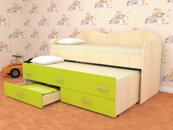 Кровать детская Нимфа двухместная 2.0 Венге/Дуб молочный в Барнауле - barnaul.mebel54.com | фото