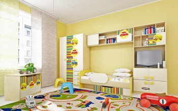Детская комната Клаксон (Бежевый/корпус Клен) в Барнауле - barnaul.mebel54.com | фото