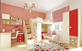 Детская комната Ретвит (Бежевый/Красный/корпус Клен) в Барнауле - barnaul.mebel54.com | фото
