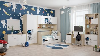 Детская комната Санни (Белый/корпус Клен) в Барнауле - barnaul.mebel54.com | фото