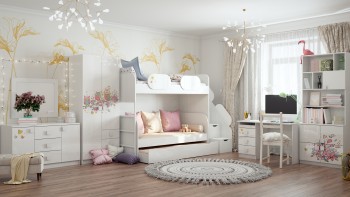 Детская комната Совушки (Белый/корпус Выбеленное дерево) в Барнауле - barnaul.mebel54.com | фото