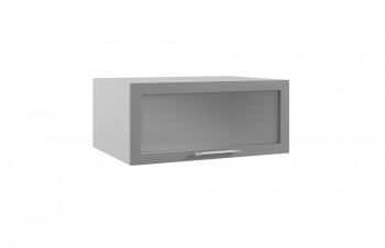 Гарда ГПГС 800 шкаф верхний горизонтальный глубокий со стеклом (Белый Эмалит/корпус Серый) в Барнауле - barnaul.mebel54.com | фото