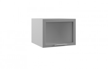 Гарда ГВПГС 600 шкаф верхний горизонтальный глубокий со стеклом высокий (Белый патина/корпус Серый) в Барнауле - barnaul.mebel54.com | фото