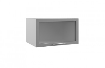 Гарда ГВПГС 800 шкаф верхний горизонтальный глубокий со стеклом высокий (Белый/корпус Серый) в Барнауле - barnaul.mebel54.com | фото