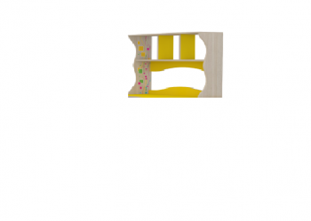 Группа №2/Л Полка надставная компьютерная (каркас с рисунком) Линии ДЛЯ ДЕТСКОЙ Ясень Шимо светлый/Желтый в Барнауле - barnaul.mebel54.com | фото