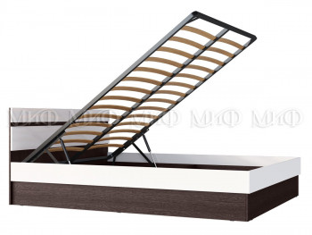 Ким кровать с подъемным механизмом 1,4 (Венге/белый глянец) в Барнауле - barnaul.mebel54.com | фото