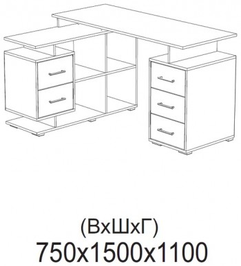 Компьютерный стол угловой СКМУ-3 белый в Барнауле - barnaul.mebel54.com | фото