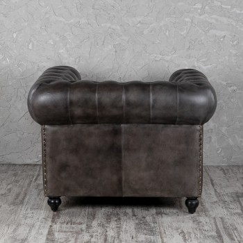 Кресло кожаное Лофт Честер (акация) в Барнауле - barnaul.mebel54.com | фото