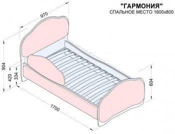 Кровать 160 Гармония 08 Шоколад (мягкий бортик) в Барнауле - barnaul.mebel54.com | фото