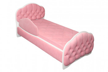 Кровать 160 Гармония 36 Светло-розовый (мягкий бортик) в Барнауле - barnaul.mebel54.com | фото