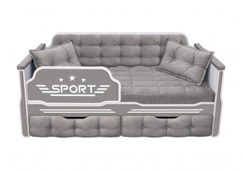 Кровать 160 серии Спорт 2 ящика 45 Серый (подушки) в Барнауле - barnaul.mebel54.com | фото