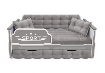 Кровать 170 серии Спорт 1 ящик 45 Серый (подушки) в Барнауле - barnaul.mebel54.com | фото