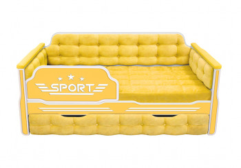 Кровать 170 серии Спорт 1 ящик 74 Жёлтый (мягкие боковые накладки) в Барнауле - barnaul.mebel54.com | фото
