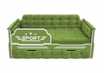 Кровать 170 серии Спорт 1 ящик 76 Зелёный (мягкие боковые накладки) в Барнауле - barnaul.mebel54.com | фото