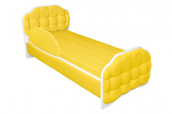 Кровать 180 Атлет 74 жёлтый (мягкий бортик) в Барнауле - barnaul.mebel54.com | фото
