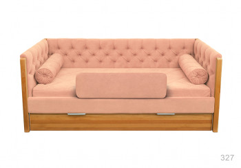 Кровать 180 серии Леди + ящик 15 Бледно-розовый (мягкий бортик/подушка валик) в Барнауле - barnaul.mebel54.com | фото