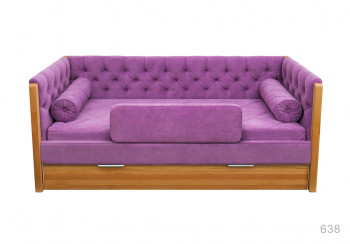 Кровать 180 серии Леди + ящик 32 Фиолетовый (мягкий бортик/подушка валик) в Барнауле - barnaul.mebel54.com | фото