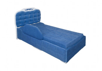 Кровать 190 Атлет Lux 29 Синий (мягкий бортик) в Барнауле - barnaul.mebel54.com | фото