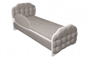 Кровать 190 Атлет Lux 96 Серый (мягкий бортик) в Барнауле - barnaul.mebel54.com | фото