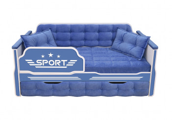 Кровать 190 серии Спорт 1 ящик 85 Синий (подушки) в Барнауле - barnaul.mebel54.com | фото