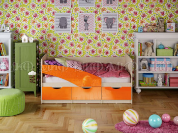 Кровать Бабочки 1,6м (Оранжевый металлик) в Барнауле - barnaul.mebel54.com | фото