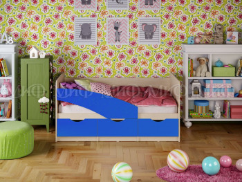 Кровать Бабочки 1,6м (Синий матовый) в Барнауле - barnaul.mebel54.com | фото
