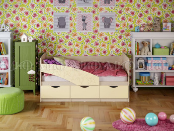 Кровать Бабочки 1,6м (Ваниль матовый) в Барнауле - barnaul.mebel54.com | фото