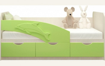 Кровать детская 1,6м Дельфин (Салатовый металлик) в Барнауле - barnaul.mebel54.com | фото