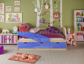 Кровать детская 1,6м Дельфин (Синий металлик) в Барнауле - barnaul.mebel54.com | фото