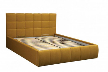 Кровать "Диана" ш. 1400 (Н=1010мм) (жаккард горчица) в Барнауле - barnaul.mebel54.com | фото