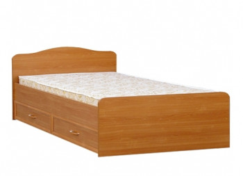 Кровать двойная с ящиками 1400-1 без матраса (круглые спинки) Вишня Оксфорд в Барнауле - barnaul.mebel54.com | фото