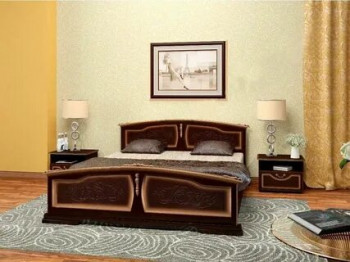 Кровать Елена из массива сосны 1800*2000 Орех в Барнауле - barnaul.mebel54.com | фото