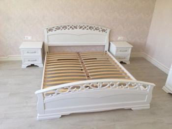 Кровать Грация-1 из массива сосны 1400*2000 Орех в Барнауле - barnaul.mebel54.com | фото