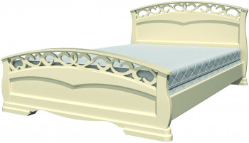 Кровать Грация-1 из массива сосны 1400*2000 Слоновая кость в Барнауле - barnaul.mebel54.com | фото