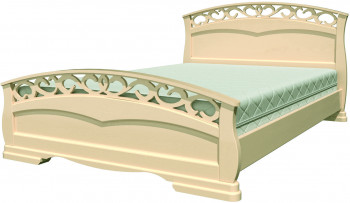 Кровать Грация-1 из массива сосны 1600*2000 Слоновая кость в Барнауле - barnaul.mebel54.com | фото