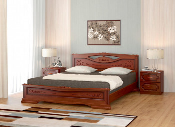 Кровать Карина-7 из массива сосны 1400*2000 Орех в Барнауле - barnaul.mebel54.com | фото