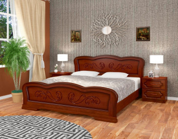 Кровать Карина-8 из массива сосны 1200*2000 Орех в Барнауле - barnaul.mebel54.com | фото