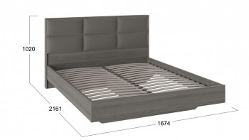 Кровать «Либерти» с мягким изголовьем Хадсон/Ткань Грей/1600 в Барнауле - barnaul.mebel54.com | фото