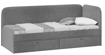 Кровать «Молли» с мягкой обивкой (900) тип 1 (Микровелюр Scandi Graphite 22) в Барнауле - barnaul.mebel54.com | фото