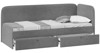 Кровать «Молли» с мягкой обивкой (900) тип 1 (Микровелюр Scandi Graphite 22) в Барнауле - barnaul.mebel54.com | фото