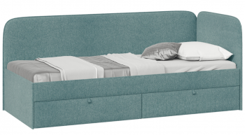Кровать «Молли» с мягкой обивкой (900) тип 1 (Микровелюр Scandi Indigo 11) в Барнауле - barnaul.mebel54.com | фото