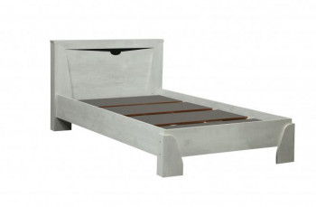 Кровать одинарная 33.07 с настилом "Лючия" (ш. 900)/(бетон пайн белый / венге / белый) в Барнауле - barnaul.mebel54.com | фото