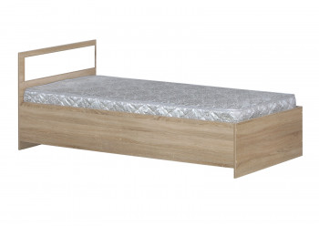 Кровать одинарная 900-2 без матраса (прямые спинки) Дуб Сонома в Барнауле - barnaul.mebel54.com | фото