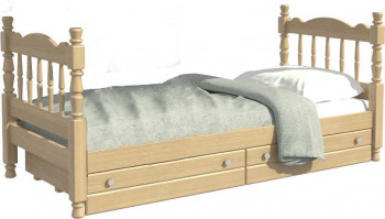 Кровать одинарная Аленка из массива сосны 800*1890 Сосна в Барнауле - barnaul.mebel54.com | фото