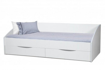 Кровать одинарная "Фея - 3" (симметричная) New/(белый / белый / ДВПО: белый) в Барнауле - barnaul.mebel54.com | фото