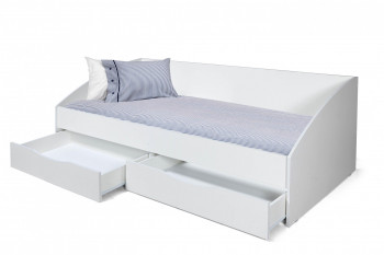 Кровать одинарная "Фея - 3" (симметричная) New/(белый / белый / ДВПО: белый) в Барнауле - barnaul.mebel54.com | фото