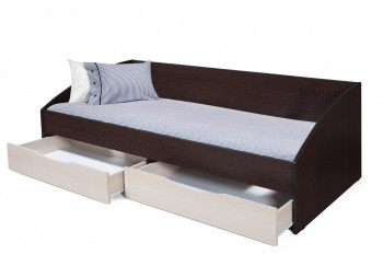 Кровать одинарная "Фея - 3" (симметричная) New (венге / вудлайн кремовый / ДВПО: белый) в Барнауле - barnaul.mebel54.com | фото