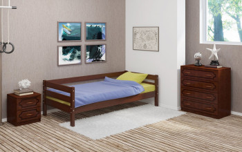 Кровать одинарная ГЛОРИЯ из массива сосны  900*2000 (Орех) в Барнауле - barnaul.mebel54.com | фото